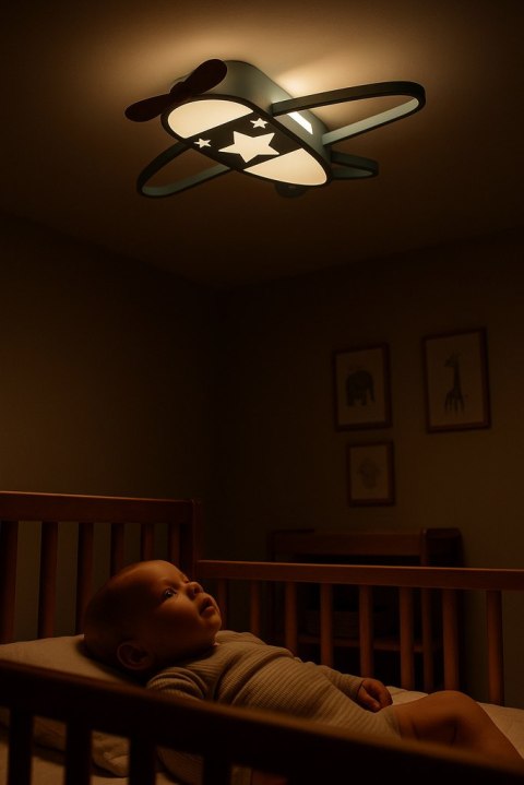 Lampa LED sufitowa plafon do pokoju dziecięcego ściemniana LUMELA + pilot samolot Kik Sp. z o. o. Sp. k. Lampa LED sufitowa plafon do pokoju dziecięcego ściemniana LUMELA + pilot samolot Kik Sp. z o. o. Sp. k.