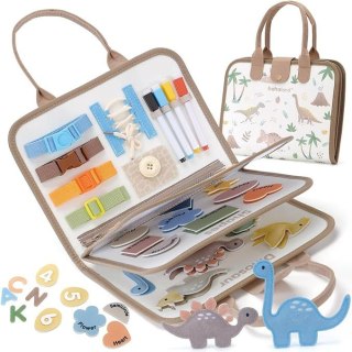 Tablica manipulacyjna sensoryczna montessori walizka dinozaury Kik Sp. z o. o. Sp. k.