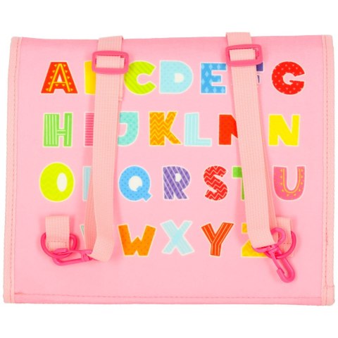 Tablica manipulacyjna sensoryczna montessori walizka plecak różowa Kik Sp. z o. o. Sp. k. Tablica manipulacyjna sensoryczna montessori walizka plecak różowa Kik Sp. z o. o. Sp. k.