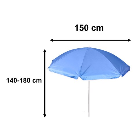 Parasol ogrodowy plażowy regulowany łamany składany UV 150cm niebieski Kik Sp. z o. o. Sp. k. Parasol ogrodowy plażowy regulowany łamany składany UV 150cm niebieski Kik Sp. z o. o. Sp. k.