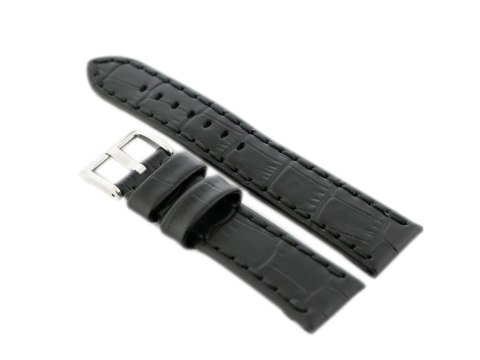 Pasek skórzany do zegarka W49 - czarny - 20mm Pasek skórzany do zegarka W49 - czarny - 20mm