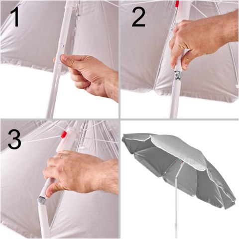 Parasol ogrodowy plażowy regulowany łamany składany UV 150cm szary Kik Sp. z o. o. Sp. k. Parasol ogrodowy plażowy regulowany łamany składany UV 150cm szary Kik Sp. z o. o. Sp. k.