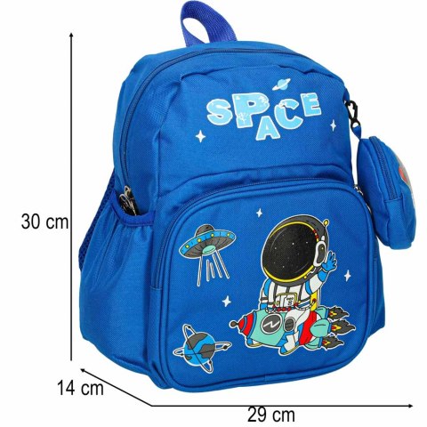 Plecak dla przedszkolaka szkolny dziecięcy astronauta 30x14x23cm Kik Sp. z o. o. Sp. k. Plecak dla przedszkolaka szkolny dziecięcy astronauta 30x14x23cm Kik Sp. z o. o. Sp. k.