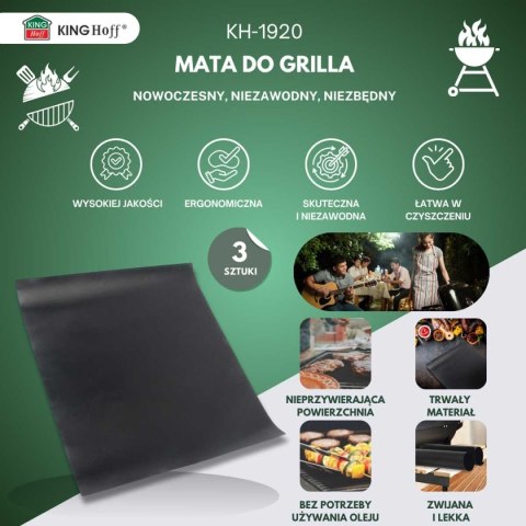 MATA DO GRILLOWANIA 40x33 cm 3 szt. KINGHOFF KH-1920 MATA DO GRILLOWANIA 40x33 cm 3 szt. KINGHOFF KH-1920