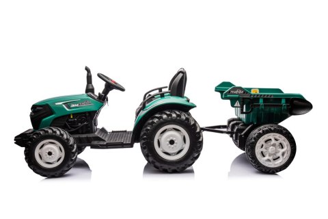 Traktor Na Akumulator HC-306 Z Przyczepą Ciemno Zielony 24V Traktor Na Akumulator HC-306 Z Przyczepą Ciemno Zielony 24V