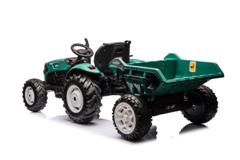 Traktor Na Akumulator HC-306 Z Przyczepą Ciemno Zielony 24V Traktor Na Akumulator HC-306 Z Przyczepą Ciemno Zielony 24V