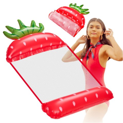 Materac dmuchany plażowy hamak wodny leżak fotel krzesło do pływania basenu truskawka Kik Sp. z o. o. Sp. k. Materac dmuchany plażowy hamak wodny leżak fotel krzesło do pływania basenu truskawka Kik Sp. z o. o. Sp. k.