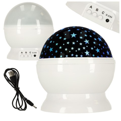Lampka nocna projektor gwiazd 2w1 USB biała Kik Sp. z o. o. Sp. k. Lampka nocna projektor gwiazd 2w1 USB biała Kik Sp. z o. o. Sp. k.