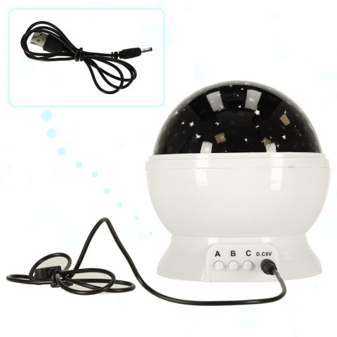 Lampka nocna projektor gwiazd 2w1 USB biała Kik Sp. z o. o. Sp. k. Lampka nocna projektor gwiazd 2w1 USB biała Kik Sp. z o. o. Sp. k.