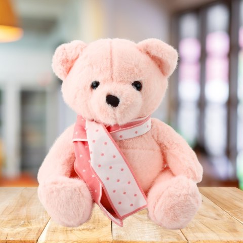 Pluszowa Maskotka Przytulanka Miś Z Szalikiem Różowy 35cm Pluszowa Maskotka Przytulanka Miś Z Szalikiem Różowy 35cm