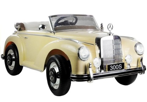 Mercedes 300S dla dzieci – Beżowy Samochód na Akumulator | Retro Auto z Licencją