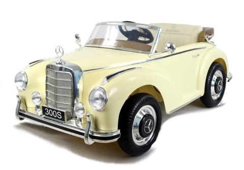 Mercedes 300S dla dzieci – Beżowy Samochód na Akumulator | Retro Auto z Licencją