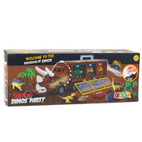Ciężarówka Dinozaur Triceratops Autka Dinozaury Wyrzutnia Brązowy Ciężarówka Dinozaur Triceratops Autka Dinozaury Wyrzutnia Brązowy