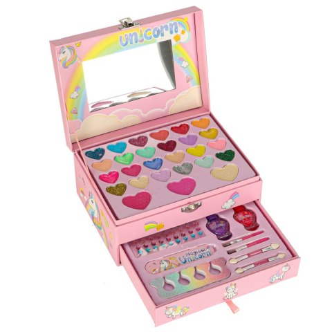 Kuferek zestaw kosmetyków do makijażu i paznokci makeup kosmetyki cienie lakiery szuflady jednorożec Kik Sp. z o. o. Sp. k. Kuferek zestaw kosmetyków do makijażu i paznokci makeup kosmetyki cienie lakiery szuflady jednorożec Kik Sp. z o. o. Sp. k.