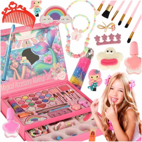 Kuferek zestaw kosmetyków do makijażu i paznokci makeup kosmetyki cienie lakiery szuflady syrenka Kik Sp. z o. o. Sp. k. Kuferek zestaw kosmetyków do makijażu i paznokci makeup kosmetyki cienie lakiery szuflady syrenka Kik Sp. z o. o. Sp. k.