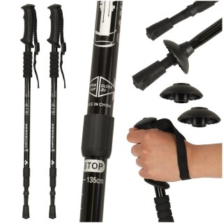 Kijki kije trekkingowe do nordic walking składane 2 sztuki czarne Kik Sp. z o. o. Sp. k.