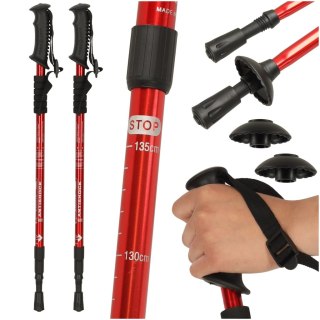 Kijki kije trekkingowe do nordic walking składane 2 sztuki czerwone Kik Sp. z o. o. Sp. k.