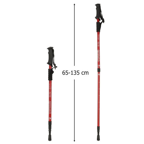Kijki kije trekkingowe do nordic walking składane 2 sztuki czerwone Kik Sp. z o. o. Sp. k.