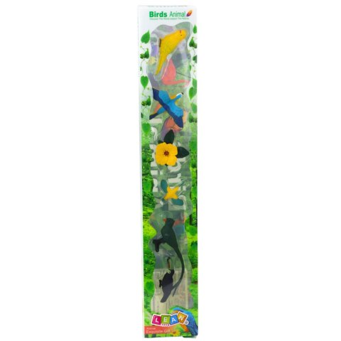 Zestaw Mini Figurki Ptaki Egzotyczne Hibiskus Żółty 4-11cm 6szt