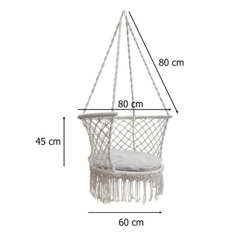 Huśtawka ogrodowa bocianie gniazdo z oparciem ogrodowa szare 80 cm 150 kg Kik Sp. z o. o. Sp. k. Huśtawka ogrodowa bocianie gniazdo z oparciem ogrodowa szare 80 cm 150 kg Kik Sp. z o. o. Sp. k.