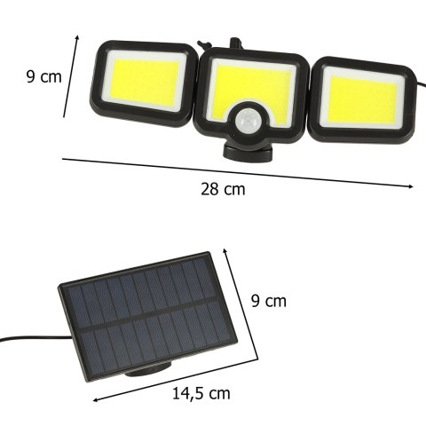 Lampa solarna LED 3w1 z czujnikiem ruchu zmierzchu Kik Sp. z o. o. Sp. k. Lampa solarna LED 3w1 z czujnikiem ruchu zmierzchu Kik Sp. z o. o. Sp. k.