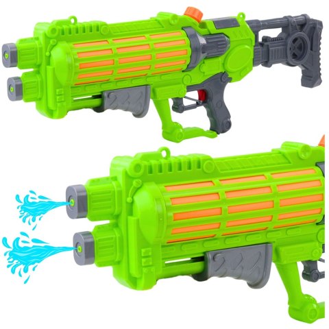 Duży Pistolet Na Wodę Pompowany Mechanicznie Podwójna Dysza Zielony 1250ml Duży Pistolet Na Wodę Pompowany Mechanicznie Podwójna Dysza Zielony 1250ml