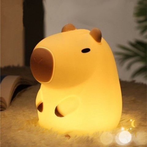 Kapibara Lampka Nocna Silikonowa Z Timerem 20min Beżowa Kapibara Lampka Nocna Silikonowa Z Timerem 20min Beżowa