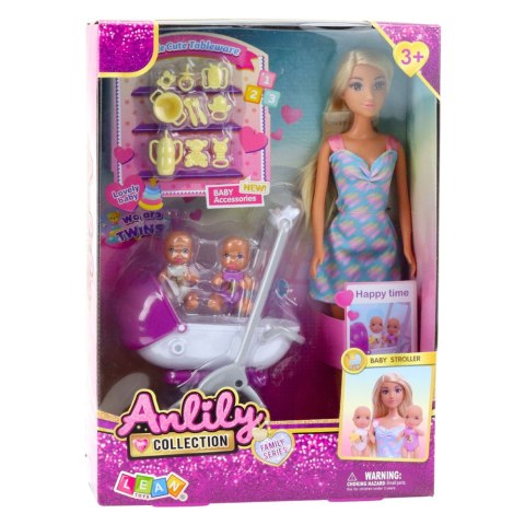 Lalka Anlily Mama Z Dwójką Dzieci Wózek Akcesoria Dziecięce Lalka Anlily Mama Z Dwójką Dzieci Wózek Akcesoria Dziecięce