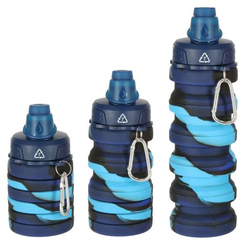 Butelka na wodę bidon silikonowy składany z uchwytem sportowy 500ml niebieski Kik Sp. z o. o. Sp. k. Butelka na wodę bidon silikonowy składany z uchwytem sportowy 500ml niebieski Kik Sp. z o. o. Sp. k.