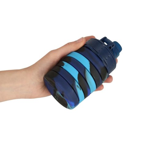 Butelka na wodę bidon silikonowy składany z uchwytem sportowy 500ml niebieski Kik Sp. z o. o. Sp. k. Butelka na wodę bidon silikonowy składany z uchwytem sportowy 500ml niebieski Kik Sp. z o. o. Sp. k.