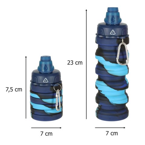 Butelka na wodę bidon silikonowy składany z uchwytem sportowy 500ml niebieski Kik Sp. z o. o. Sp. k. Butelka na wodę bidon silikonowy składany z uchwytem sportowy 500ml niebieski Kik Sp. z o. o. Sp. k.