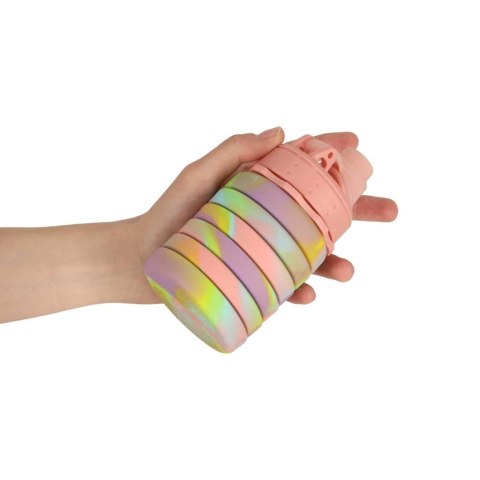 Butelka na wodę bidon silikonowy składany z uchwytem sportowy 500ml tęczowy Kik Sp. z o. o. Sp. k.