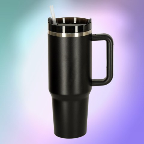 Kubek termiczny ze słomką i uchwytem termos 1200ml czarny Kik Sp. z o. o. Sp. k. Kubek termiczny ze słomką i uchwytem termos 1200ml czarny Kik Sp. z o. o. Sp. k.