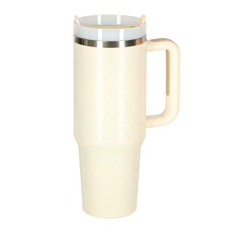 Kubek termiczny ze słomką i uchwytem termos 1200ml kremowy Kik Sp. z o. o. Sp. k. Kubek termiczny ze słomką i uchwytem termos 1200ml kremowy Kik Sp. z o. o. Sp. k.