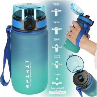 Butelka na wodę bidon ze słomką uchwytem sportowy 600ml niebiesko-zielony Kik Sp. z o. o. Sp. k.