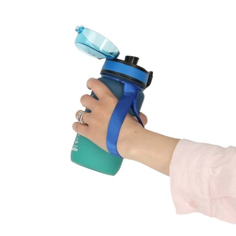 Butelka na wodę bidon ze słomką uchwytem sportowy 600ml niebiesko-zielony Kik Sp. z o. o. Sp. k.