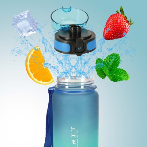 Butelka na wodę bidon ze słomką uchwytem sportowy 600ml niebiesko-zielony Kik Sp. z o. o. Sp. k.
