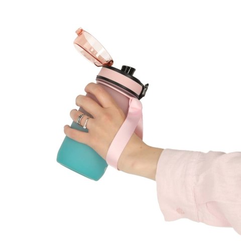 Butelka na wodę bidon ze słomką uchwytem sportowy 600ml różowo-niebieski Kik Sp. z o. o. Sp. k. Butelka na wodę bidon ze słomką uchwytem sportowy 600ml różowo-niebieski Kik Sp. z o. o. Sp. k.
