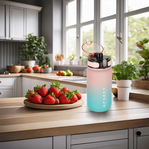 Butelka na wodę bidon ze słomką uchwytem sportowy 600ml różowo-niebieski Kik Sp. z o. o. Sp. k. Butelka na wodę bidon ze słomką uchwytem sportowy 600ml różowo-niebieski Kik Sp. z o. o. Sp. k.