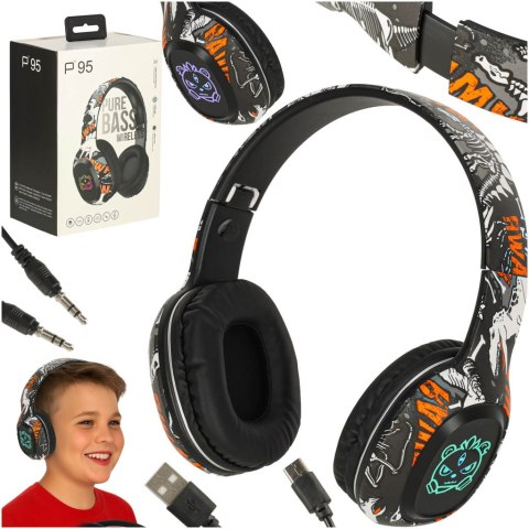Słuchawki bezprzewodowe nauszne Bluetooth Gaming Sport czarne Kik Sp. z o. o. Sp. k. Słuchawki bezprzewodowe nauszne Bluetooth Gaming Sport czarne Kik Sp. z o. o. Sp. k.