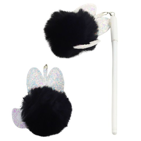 Długopis Żelowy Zatyczka Z Czarnym Pomponem Niebieski Tusz 17cm 0.5mm Długopis Żelowy Zatyczka Z Czarnym Pomponem Niebieski Tusz 17cm 0.5mm