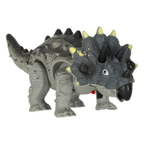 Dinozaur Triceratops zabawka interaktywna na baterie chodzi świeci ryczy