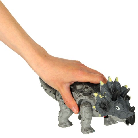 Dinozaur Triceratops zabawka interaktywna na baterie chodzi świeci ryczy