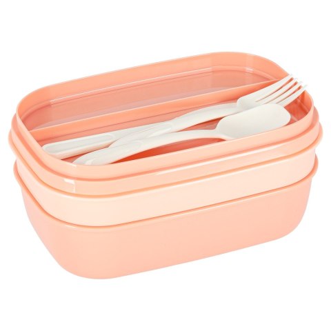 Lunch box śniadaniówka pudełko śniadaniowe z przegródkami dzielone 1900ml morelowe Kik Sp. z o. o. Sp. k.