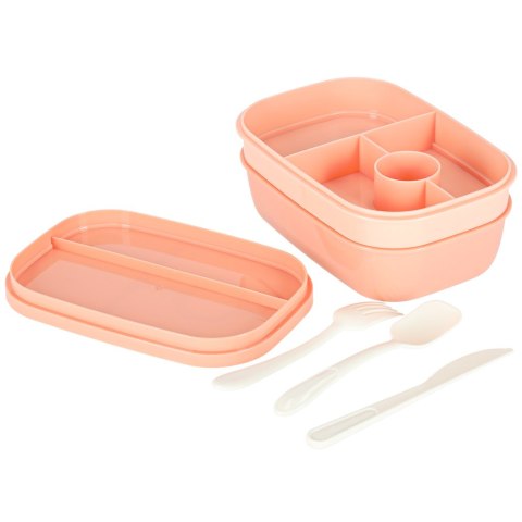 Lunch box śniadaniówka pudełko śniadaniowe z przegródkami dzielone 1900ml morelowe Kik Sp. z o. o. Sp. k.