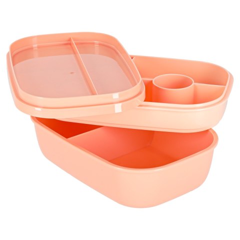 Lunch box śniadaniówka pudełko śniadaniowe z przegródkami dzielone 1900ml morelowe Kik Sp. z o. o. Sp. k.
