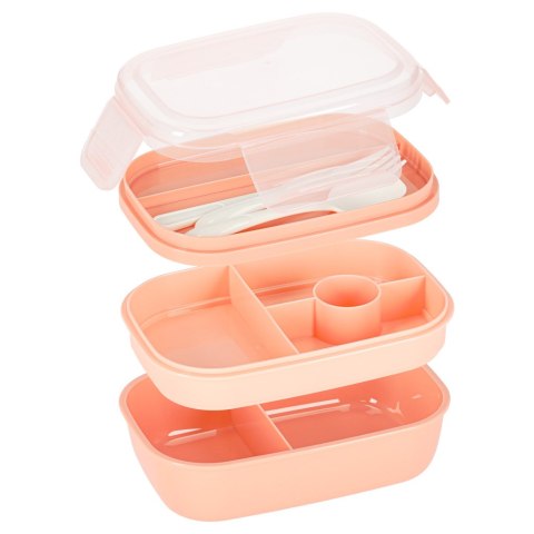 Lunch box śniadaniówka pudełko śniadaniowe z przegródkami dzielone 1900ml morelowe Kik Sp. z o. o. Sp. k.