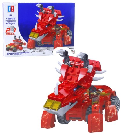 Klocki Konstrukcyjne Dinozaur Auto 2w1 105-132 el. Mix