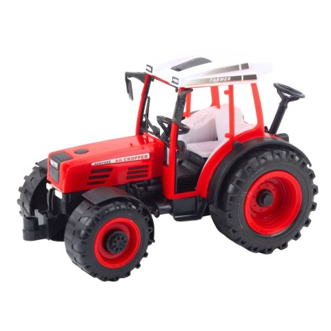 Traktor Pojazd Rolniczy Farmerski Z Siewnikiem Czerwony