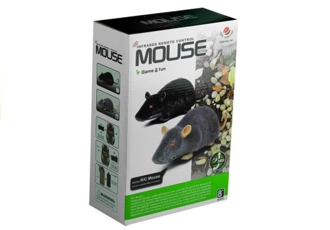 Mysz Zdalnie Sterowana Pilotem R/C Na Kółkach Duża Czarna Mysz Zdalnie Sterowana Pilotem R/C Na Kółkach Duża Czarna